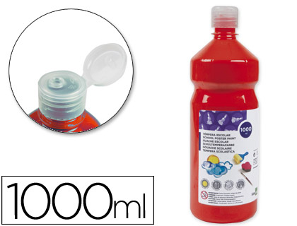 Témpera líquida Liderpapel escolar 1000ml. rojo